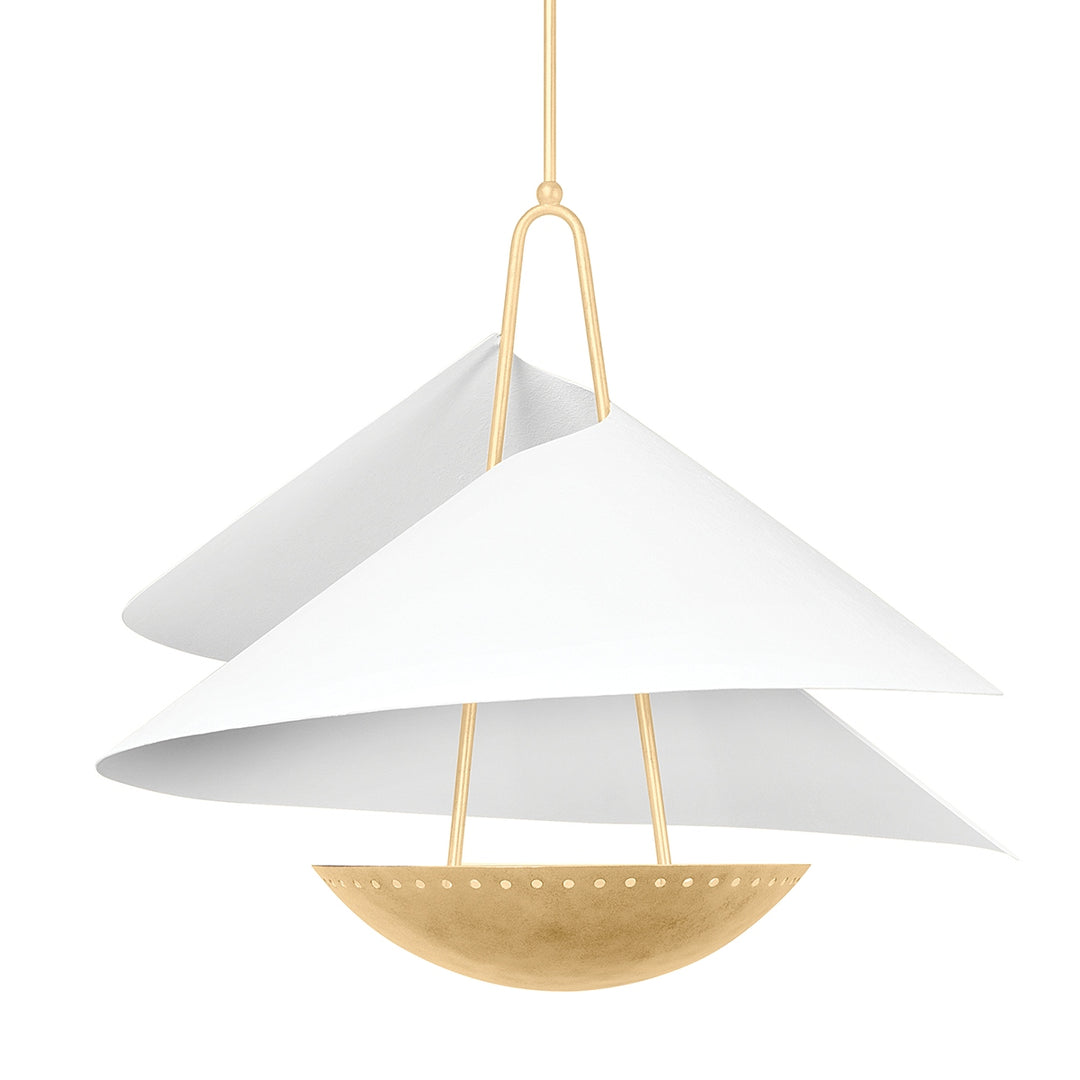 Corbett Lighting Canada - 411-34-VGL/GSW - Four Light Pendant - Carini - Vintage Gold Leaf/Gesso White