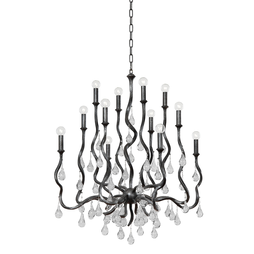 Corbett Lighting Canada - 414-34-BSL - 12 Light Chandelier - Aveline - Blackened Silver Leaf