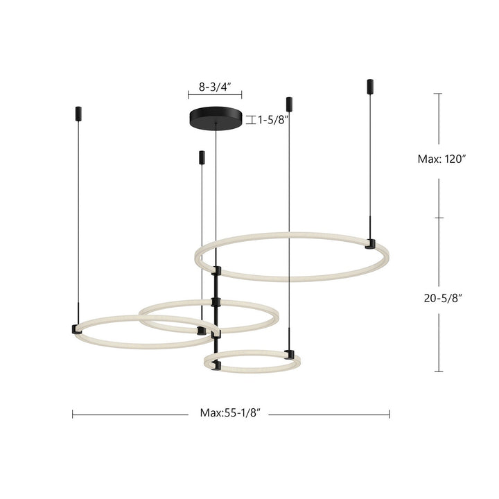Kuzco Canada - CH24755-BK - LED Chandelier - Bruni - Black