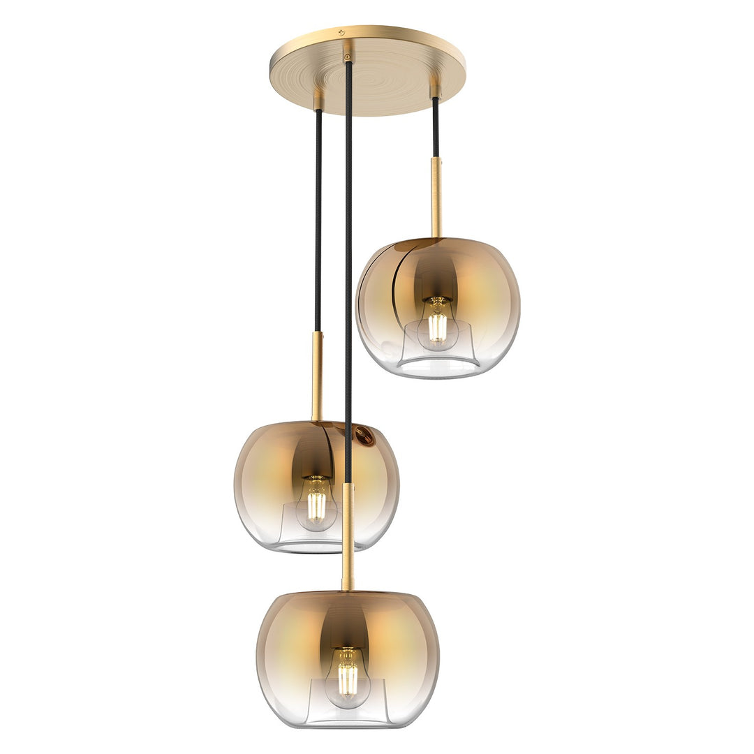 Samar Three Light Chandelier in Brushed Gold/Copper - available from The Lighting Shoppe, trusted by Canadian homeowners