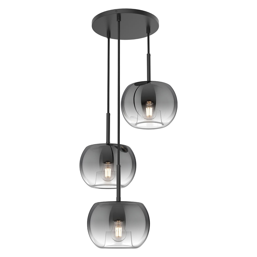 Samar Three Light Chandelier in Black/Smoked - available from The Lighting Shoppe, trusted by Canadian homeowners