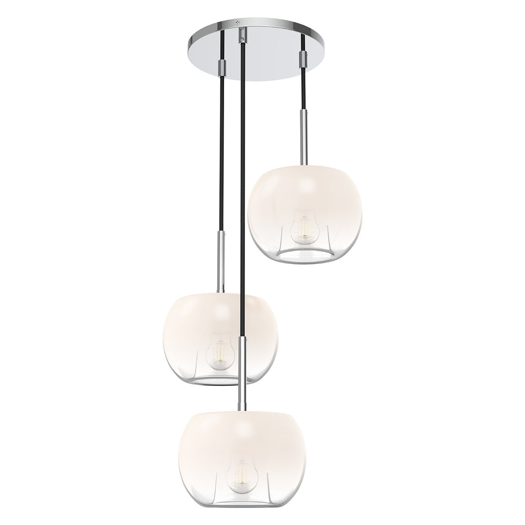 Samar Three Light Chandelier in Chrome/Opal Glass - available from The Lighting Shoppe, trusted by Canadian homeowners