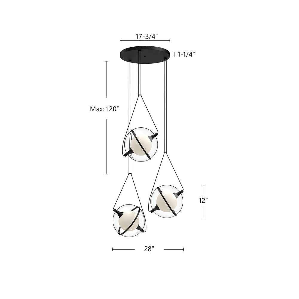 Kuzco Canada - CH76728-BK - LED Chandelier - Aries - Black