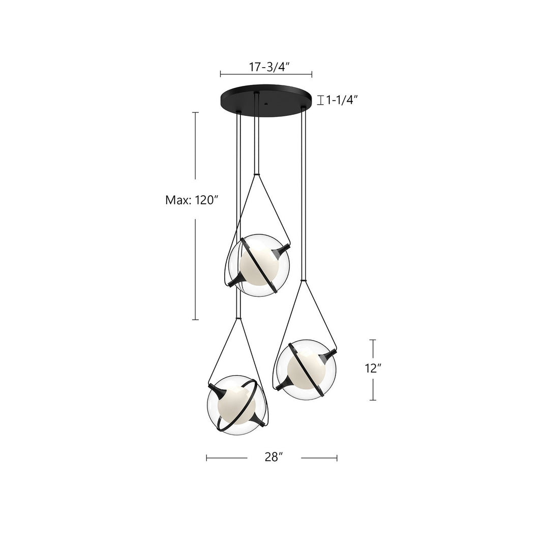 Kuzco Canada - CH76728-BK - LED Chandelier - Aries - Black