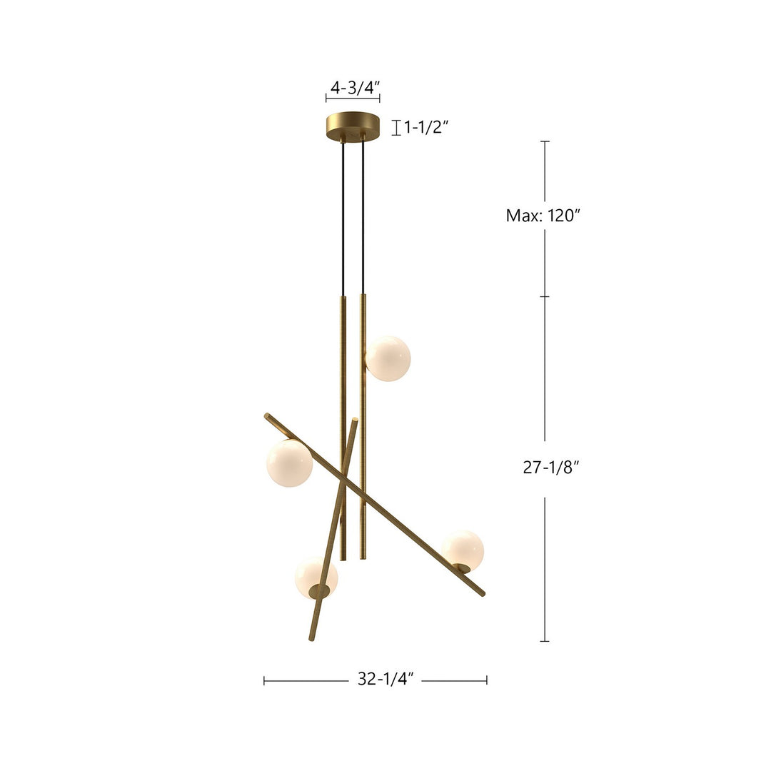 Kuzco Canada - CH89832-BG/GO - LED Chandelier - Amara - Brushed Gold/Glossy Opal Glass