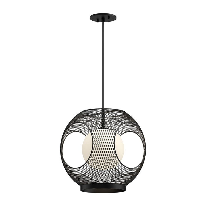 Kuzco Canada - EP56913-BK/OP - One Light Exterior Pendant - Kona - Black/Opal Glass
