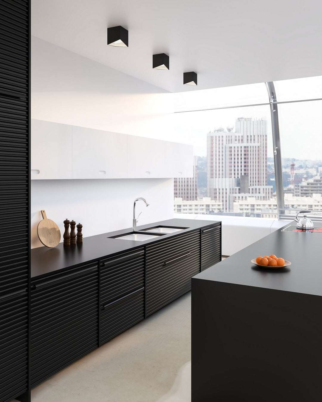 Kuzco Canada - FM31205-BK/WH - LED Flush Mount - Cubix - Black/White