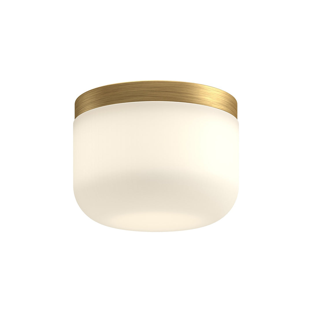 Mel LED Flush Mount in Brushed Gold/Opal Glass - available from The Lighting Shoppe, trusted by Canadian homeowners