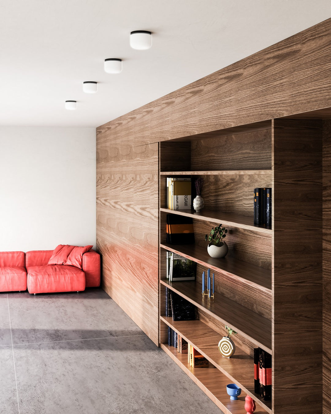 Kuzco Canada - FM53005-BK/OP - LED Flush Mount - Mel - Black/Opal Glass