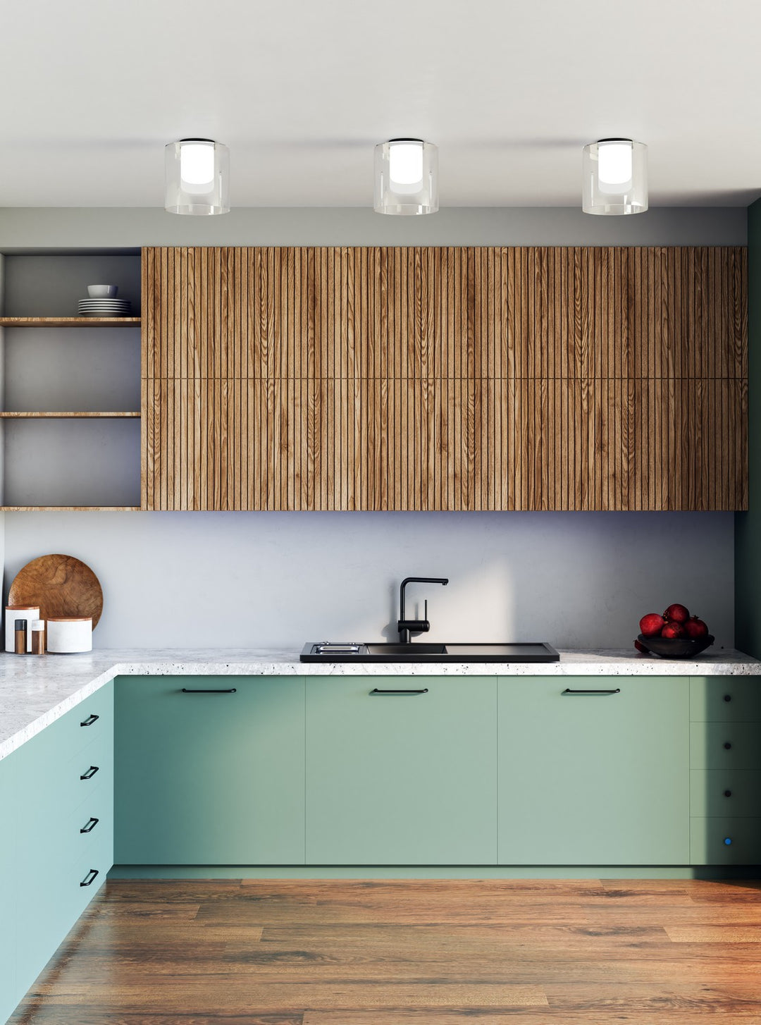 Kuzco Canada - FM53509-BK/CL - LED Flush Mount - Birch - Black/Clear