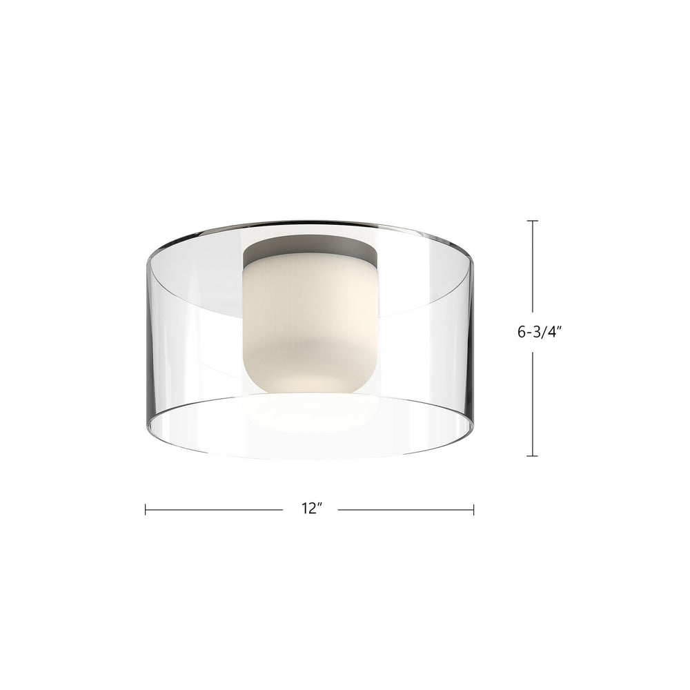 Kuzco Canada - FM53512-BK/CL - LED Flush Mount - Birch - Black/Clear