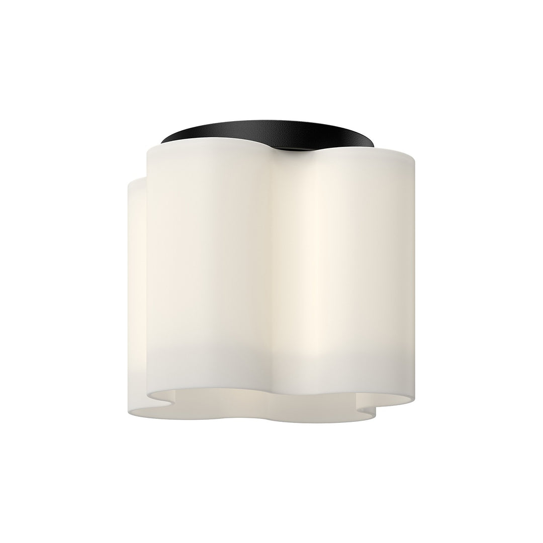 Kuzco Canada - FM54809-BK/OP - LED Flush Mount - Clover - Black/Opal Glass
