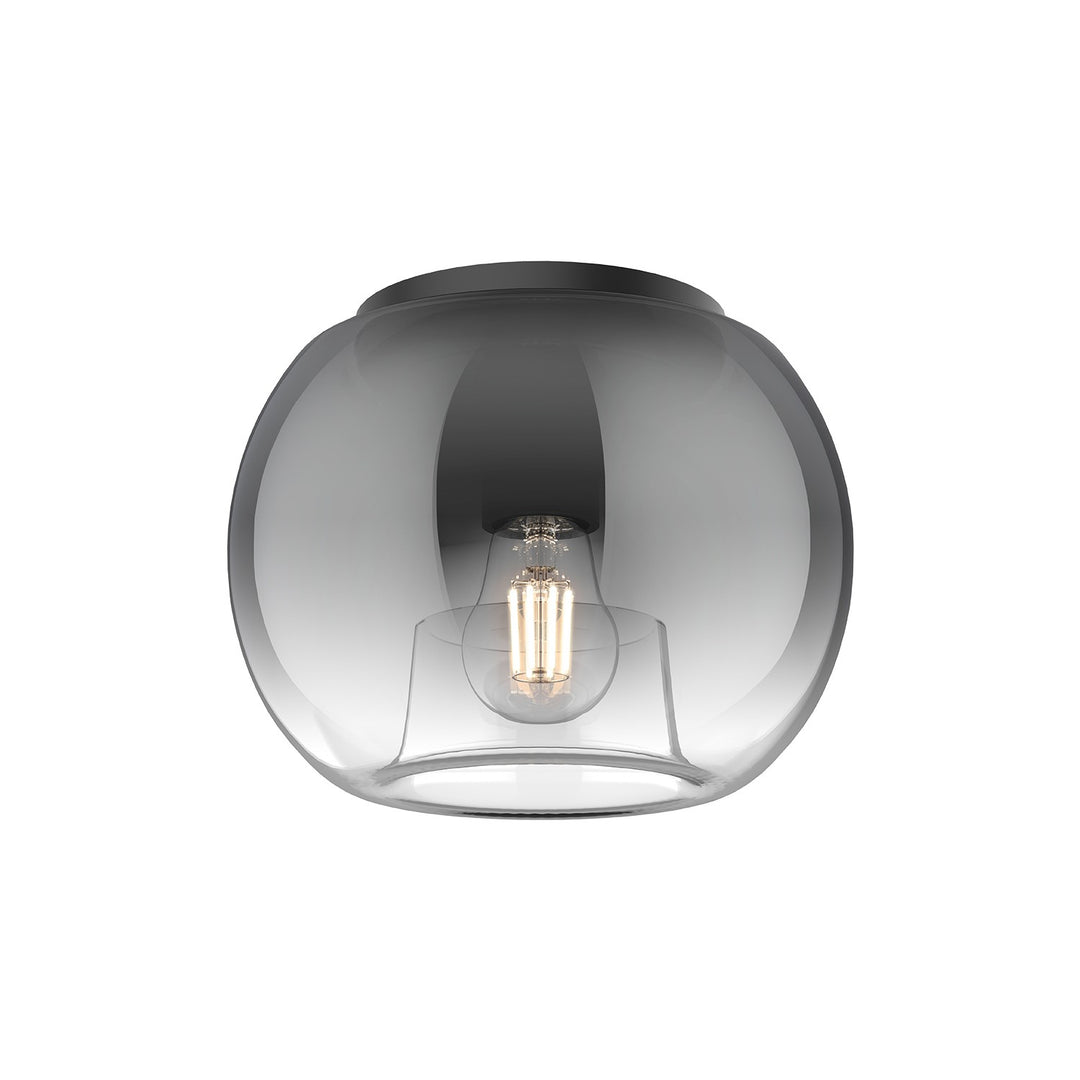 Samar One Light Flush Mount in Black/Smoked - available from The Lighting Shoppe, trusted by Canadian homeowners