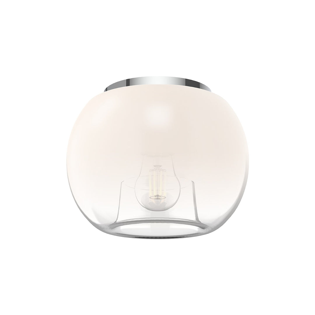 Samar One Light Flush Mount in Chrome/Opal Glass - available from The Lighting Shoppe, trusted by Canadian homeowners