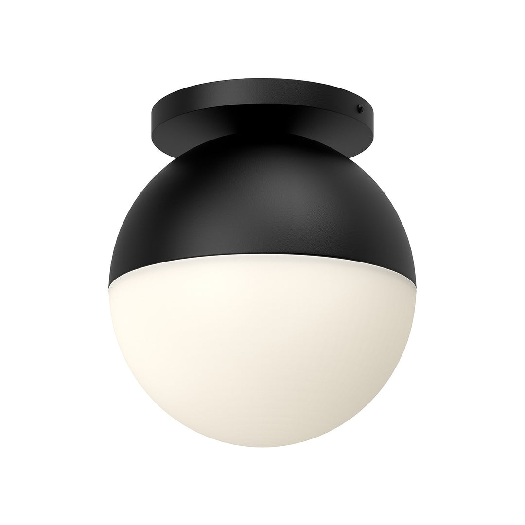 Monae One Light Flush Mount in Black/Opal Glass - available from The Lighting Shoppe, trusted by Canadian homeowners