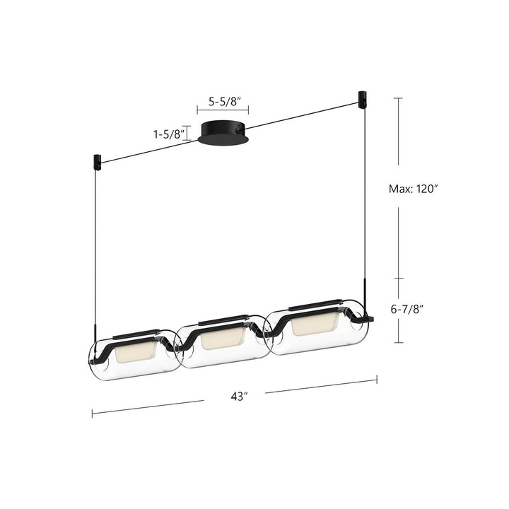 Kuzco Canada - LP28543-BK - LED Linear Pendant - Hilo - Black