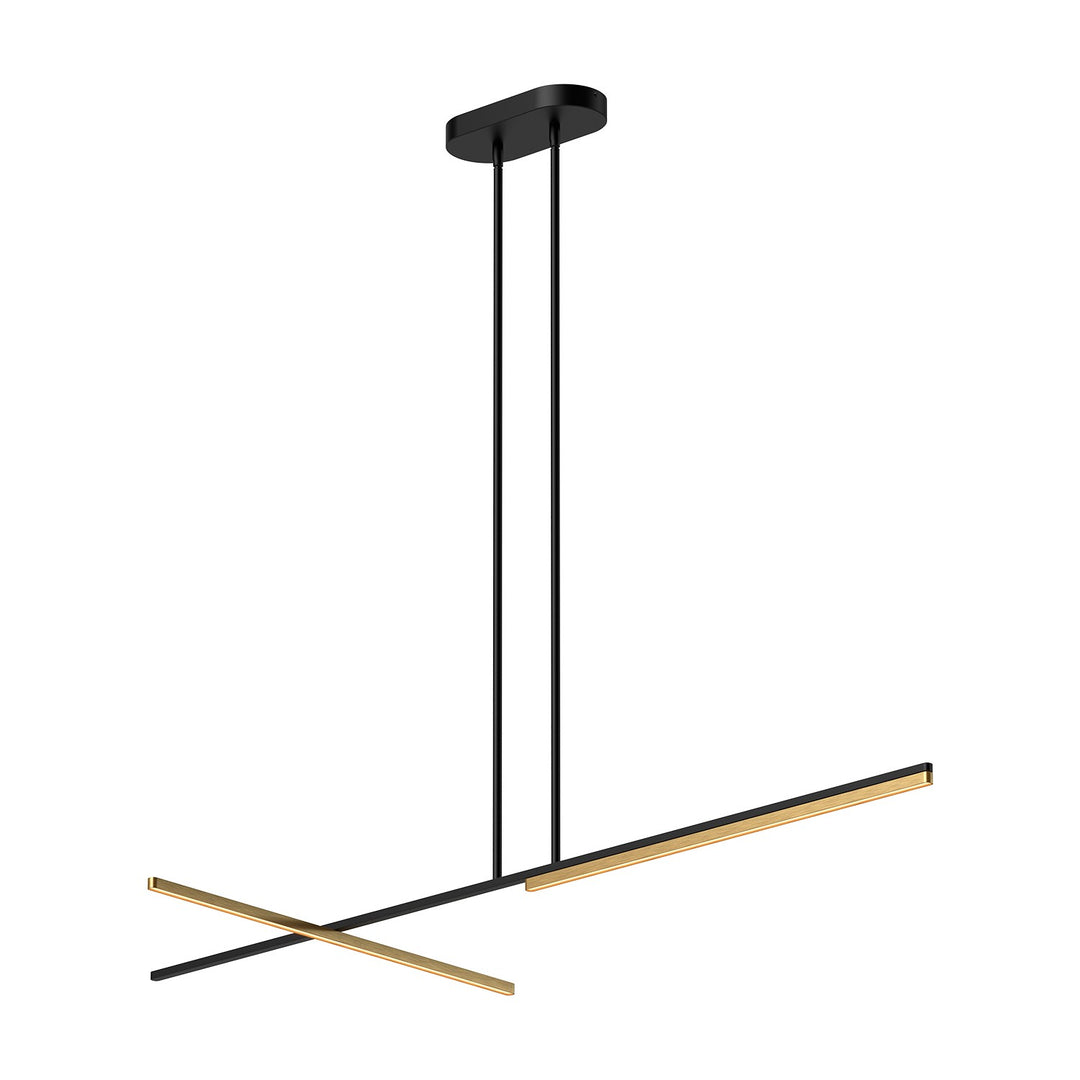 Shift LED Linear Pendant in Black/Brushed Gold - available from The Lighting Shoppe, trusted by Canadian homeowners