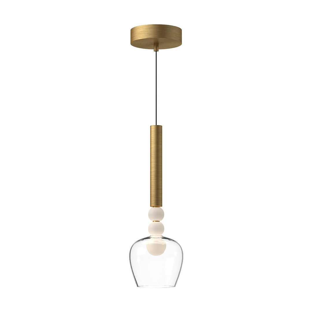 Rise LED Pendant in Brushed Gold/Clear - available from The Lighting Shoppe, trusted by Canadian homeowners
