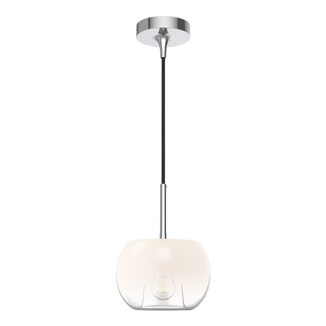 Samar One Light Pendant in Chrome/Opal Glass - available from The Lighting Shoppe, trusted by Canadian homeowners