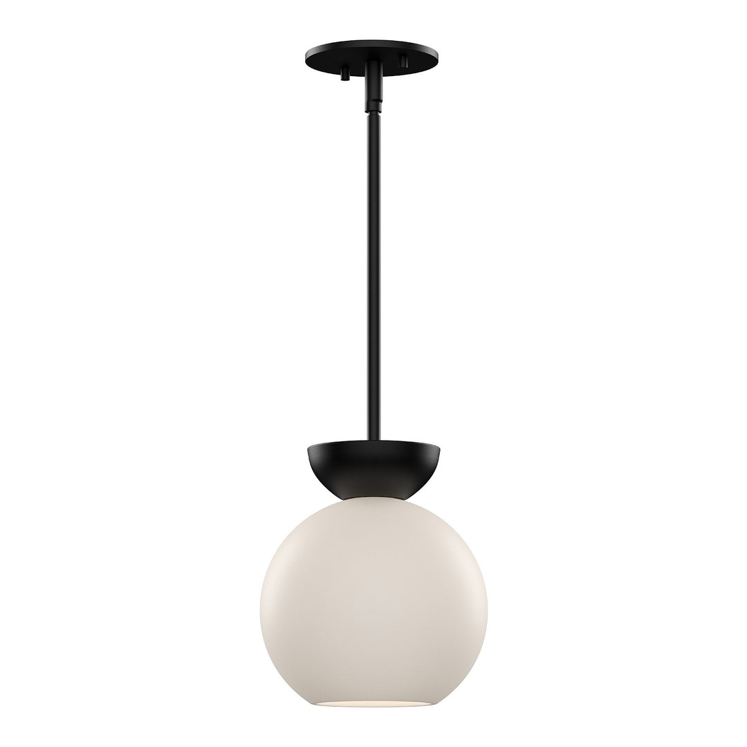 Arcadia One Light Pendant in Black/Opal Glass - available from The Lighting Shoppe, trusted by Canadian homeowners