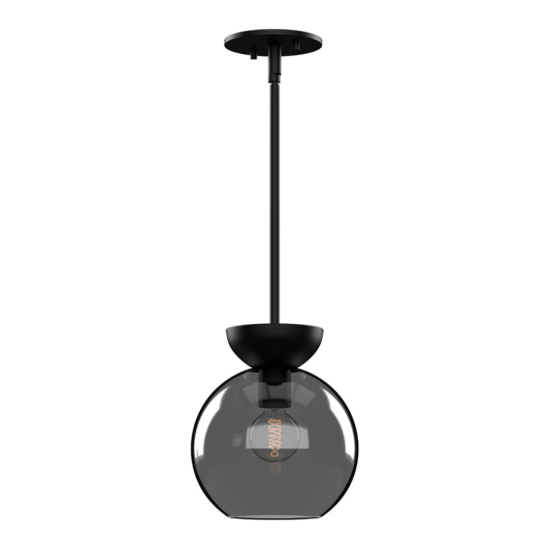 Arcadia One Light Pendant in Black/Smoked - available from The Lighting Shoppe, trusted by Canadian homeowners