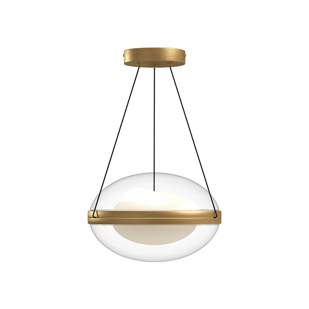 Virgo LED Pendant in Brushed Gold/Opal Glass - available from The Lighting Shoppe, trusted by Canadian homeowners