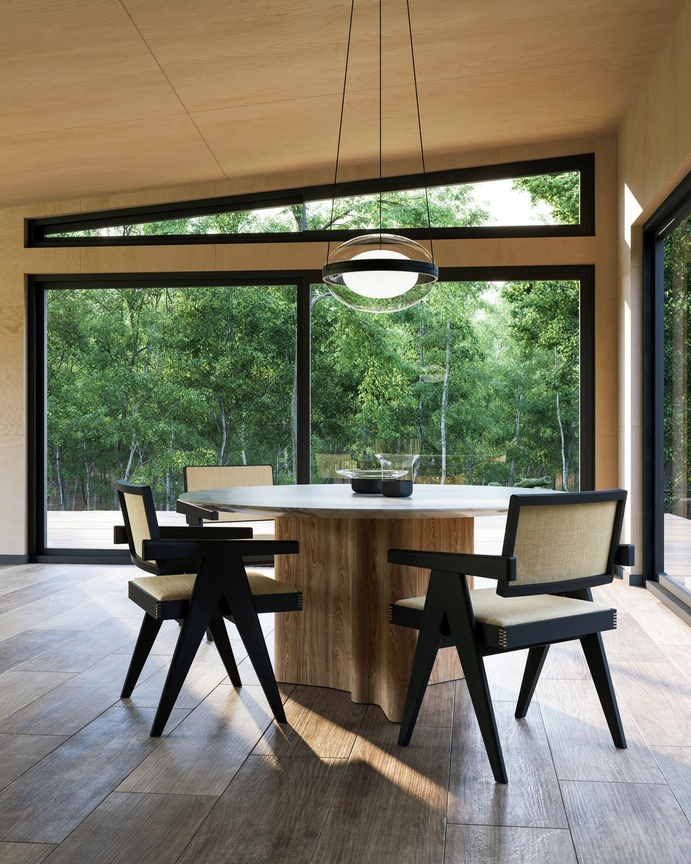 Kuzco Canada - PD76316-BK/OP - LED Pendant - Virgo - Black/Opal Glass