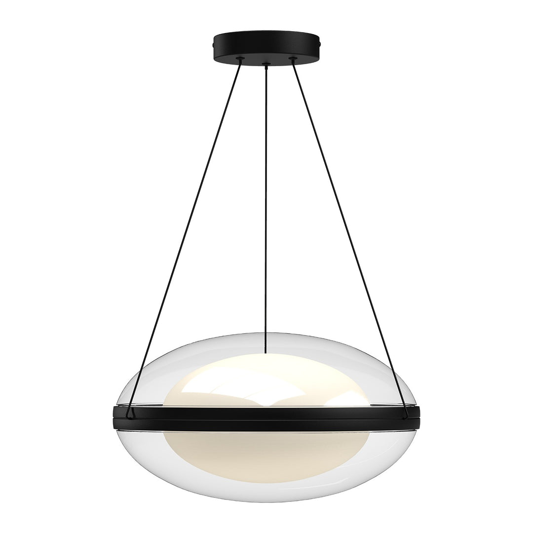 Virgo LED Pendant in Black/Opal Glass - available from The Lighting Shoppe, trusted by Canadian homeowners
