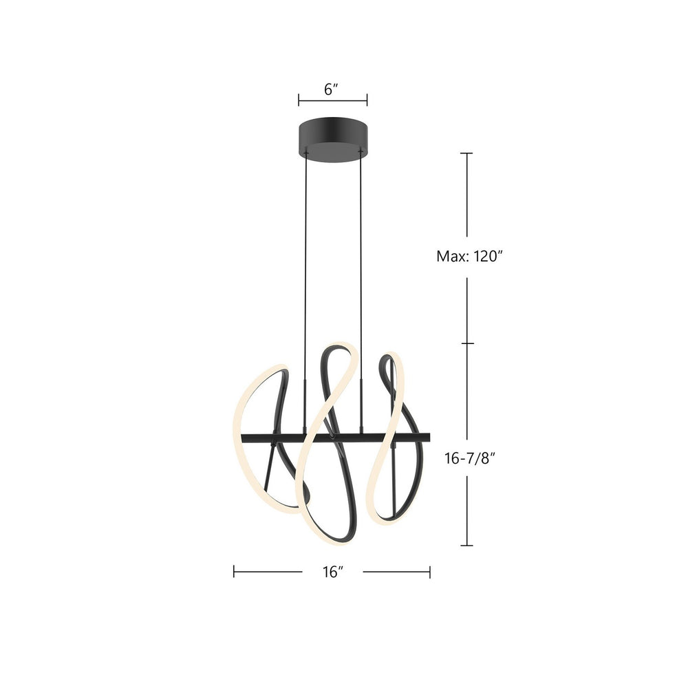 Kuzco Canada - PD96416-BK - LED Pendant - Collide - Black