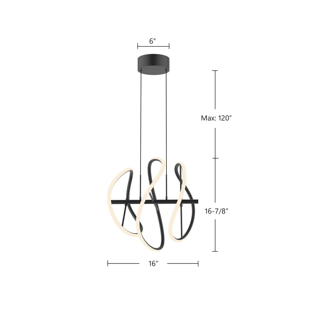 Kuzco Canada - PD96416-BK - LED Pendant - Collide - Black