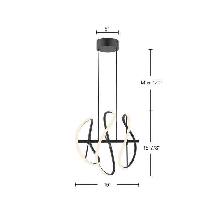 Kuzco Canada - PD96416-BK - LED Pendant - Collide - Black