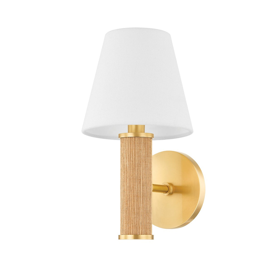 Amabella One Light Wall Sconce in Aged Brass - available from The Lighting Shoppe, trusted by Canadian homeowners
