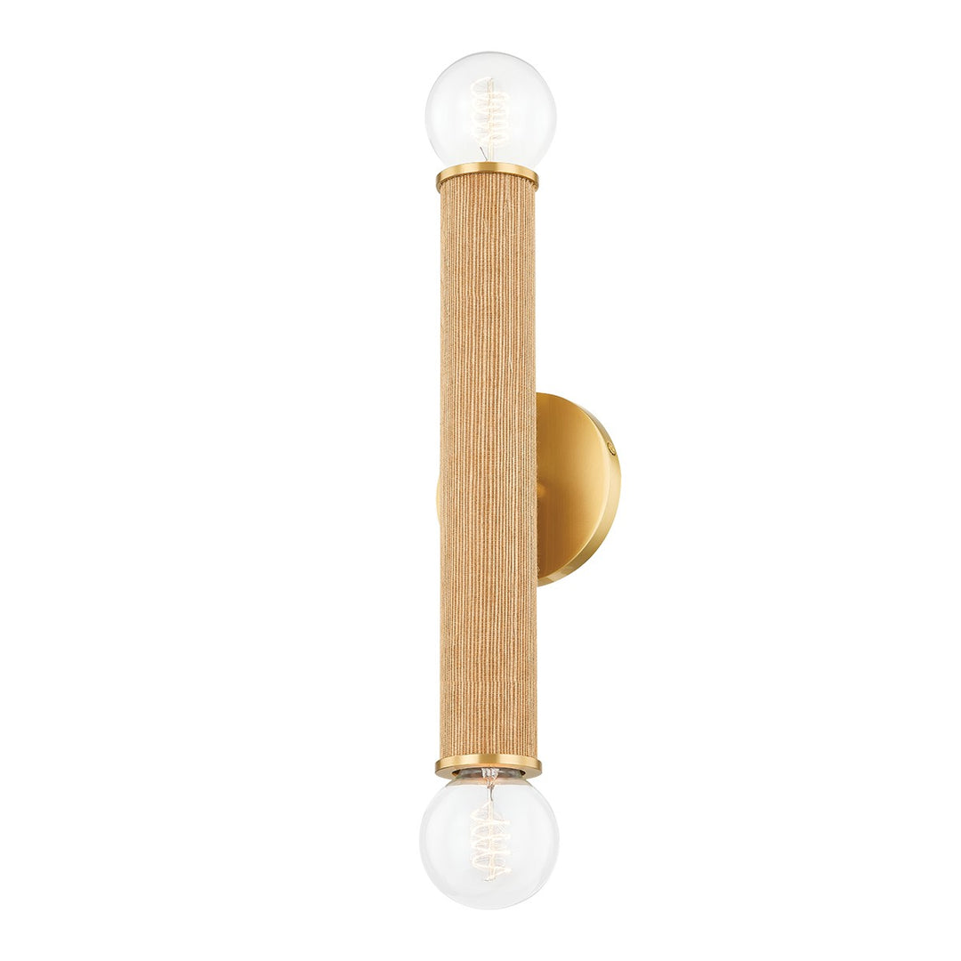 Amabella Two Light Wall Sconce in Aged Brass - available from The Lighting Shoppe, trusted by Canadian homeowners