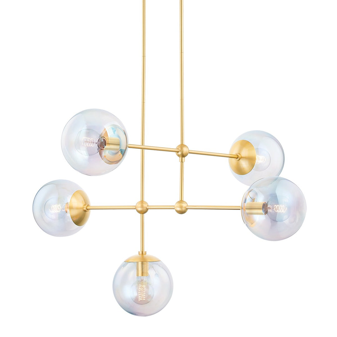 Ophelia Five Light Chandelier in Aged Brass - available from The Lighting Shoppe, trusted by Canadian homeowners