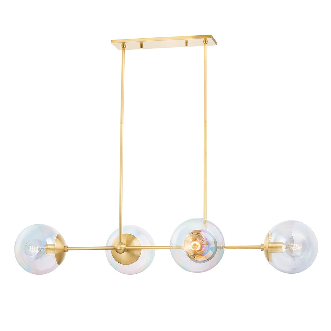 Ophelia Four Light Linear in Aged Brass - available from The Lighting Shoppe, trusted by Canadian homeowners