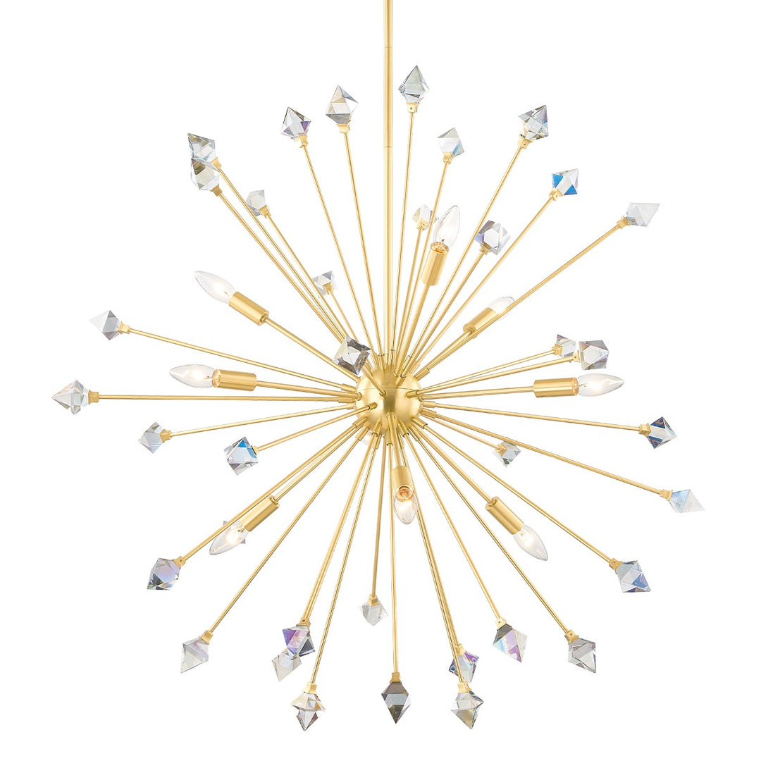 Genesis Nine Light Chandelier in Aged Brass - available from The Lighting Shoppe, trusted by Canadian homeowners