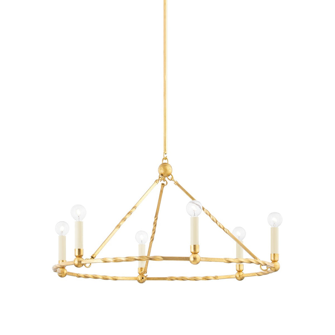 Josephine Six Light Chandelier in Vintage Gold Leaf - available from The Lighting Shoppe, trusted by Canadian homeowners
