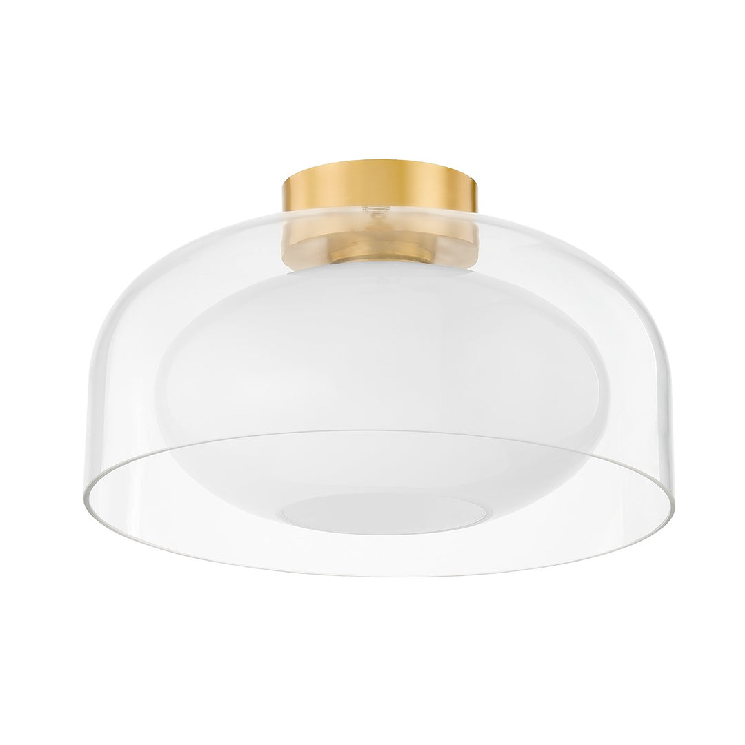 Giovanna One Light Flush Mount in Aged Brass - available from The Lighting Shoppe, trusted by Canadian homeowners