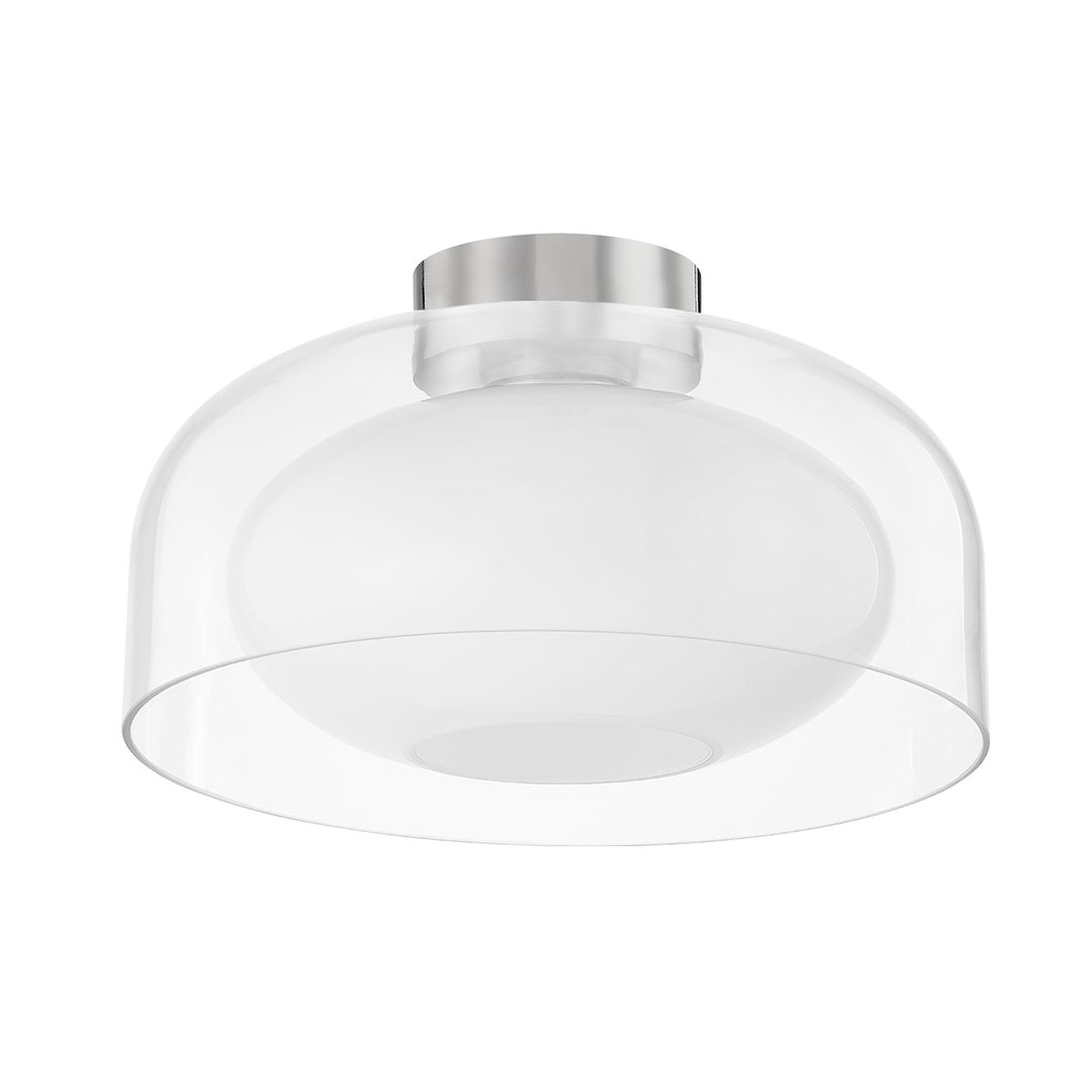 Giovanna One Light Flush Mount in Polished Nickel - available from The Lighting Shoppe, trusted by Canadian homeowners
