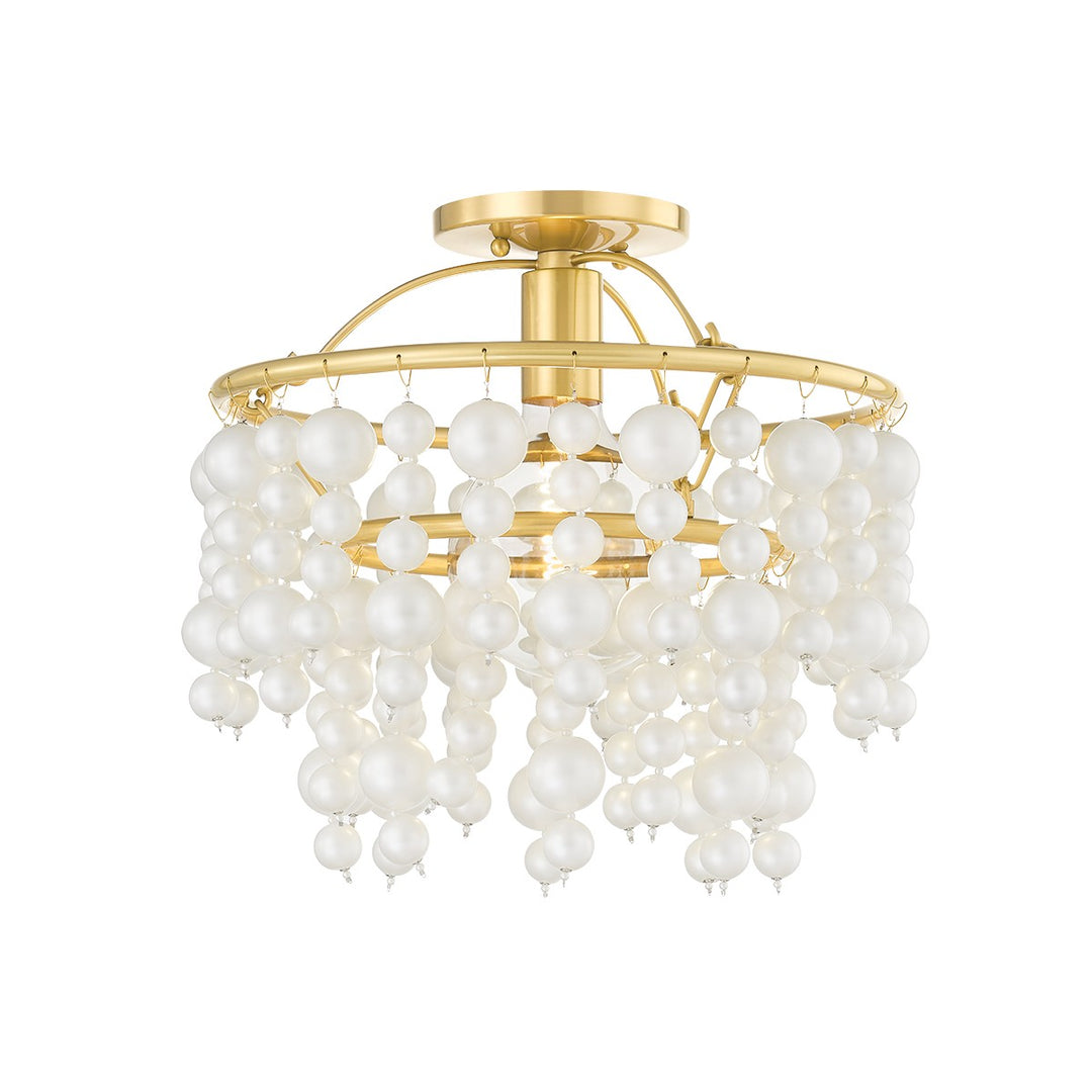 Kinsley One Light Flush Mount in Aged Brass - available from The Lighting Shoppe, trusted by Canadian homeowners