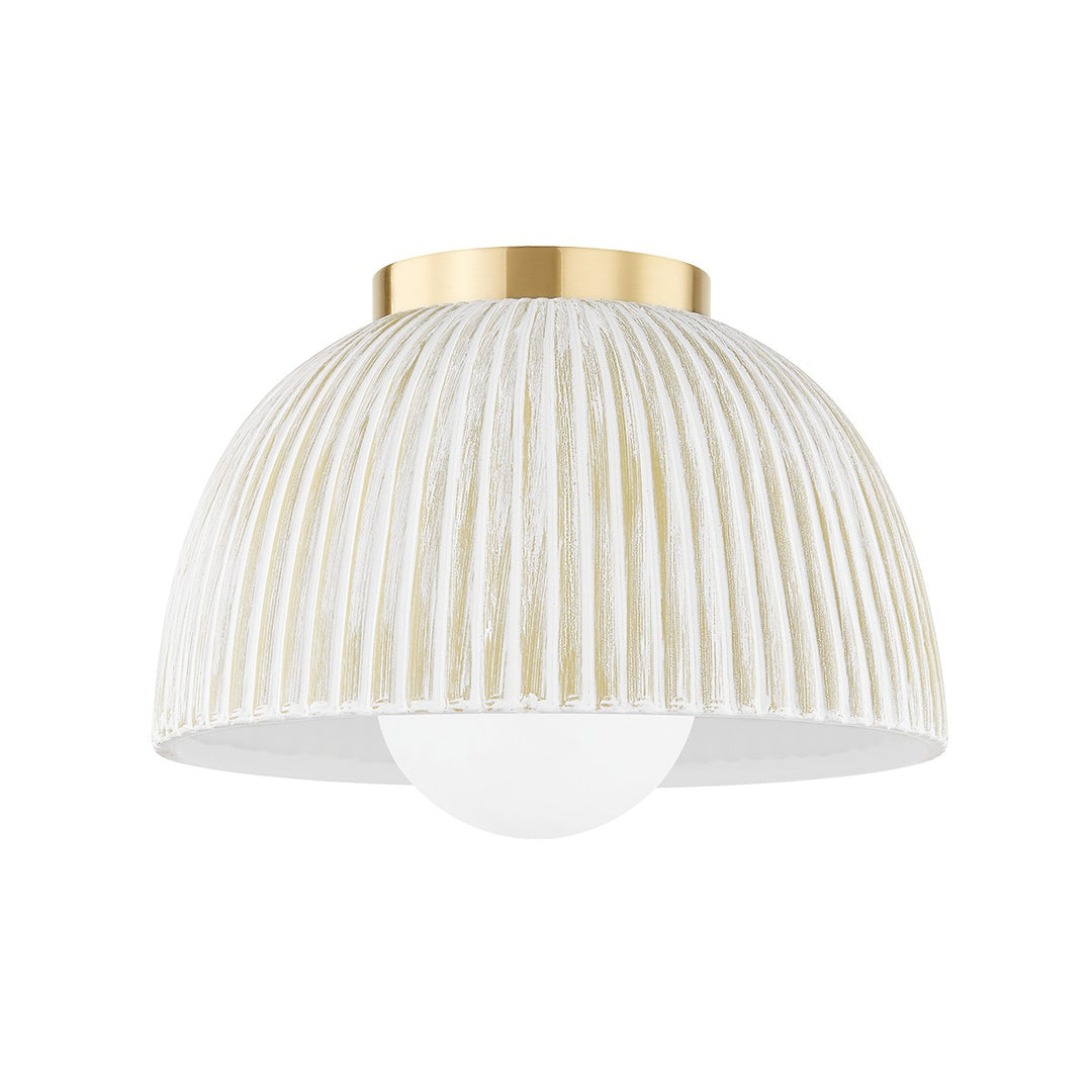 Eloise One Light Flush Mount in Aged Brass - available from The Lighting Shoppe, trusted by Canadian homeowners