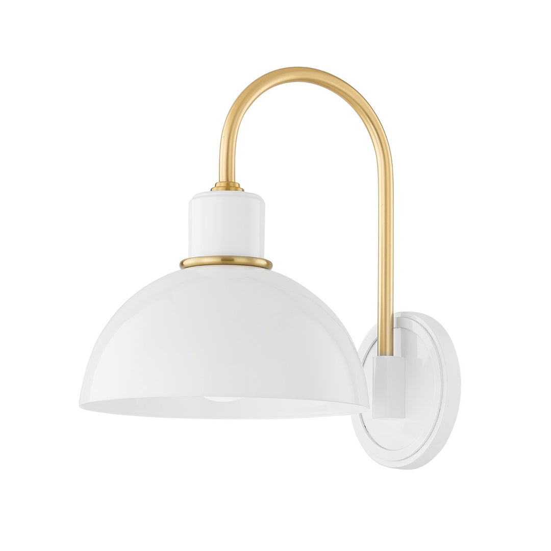 Camille One Light Wall Sconce in Aged Brass - available from The Lighting Shoppe, trusted by Canadian homeowners