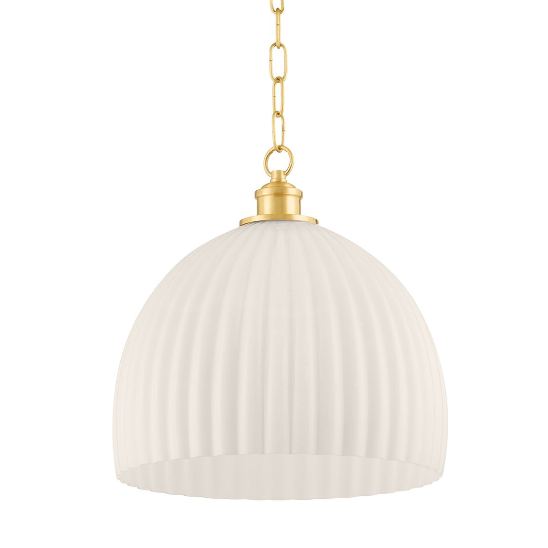 Hillary One Light Pendant in Aged Brass - available from The Lighting Shoppe, trusted by Canadian homeowners
