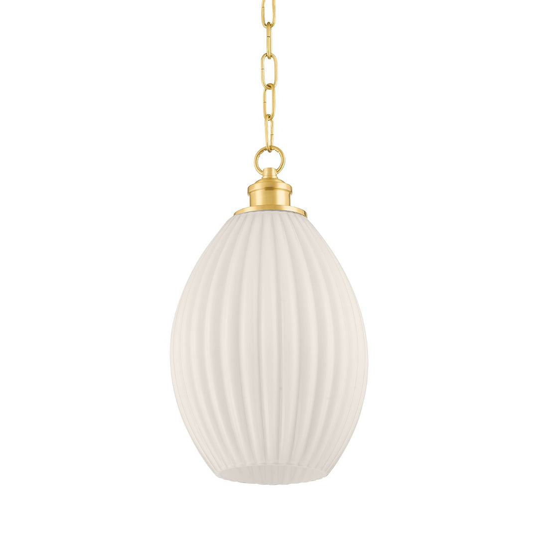 Hillary One Light Pendant in Aged Brass - available from The Lighting Shoppe, trusted by Canadian homeowners