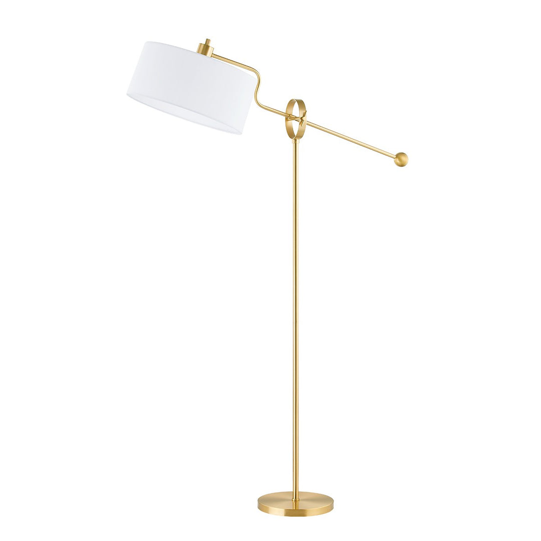 Libby One Light Floor Lamp in Aged Brass - available from The Lighting Shoppe, trusted by Canadian homeowners