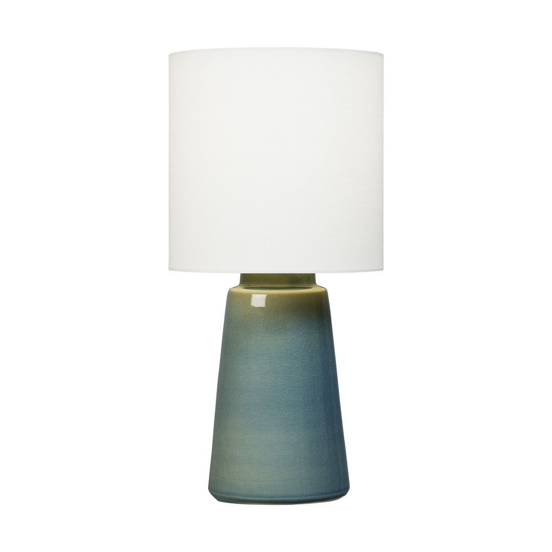 Vessel One Light Table Lamp in Blue Anglia Crackle - available from The Lighting Shoppe, trusted by Canadian homeowners