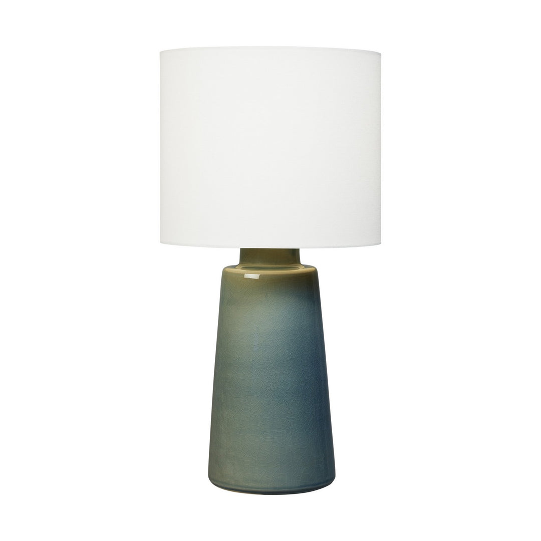 Vessel One Light Table Lamp in Blue Anglia Crackle - available from The Lighting Shoppe, trusted by Canadian homeowners