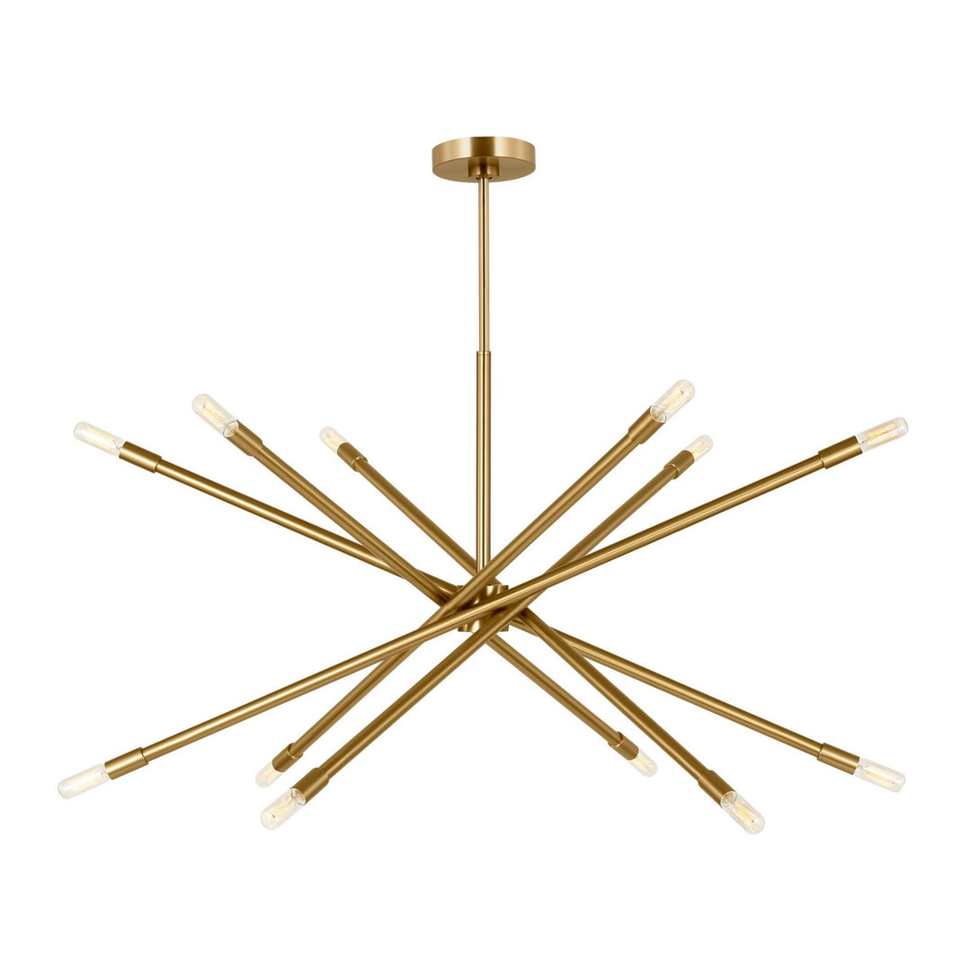 Eastyn 12 Light Chandelier in Burnished Brass - available from The Lighting Shoppe, trusted by Canadian homeowners
