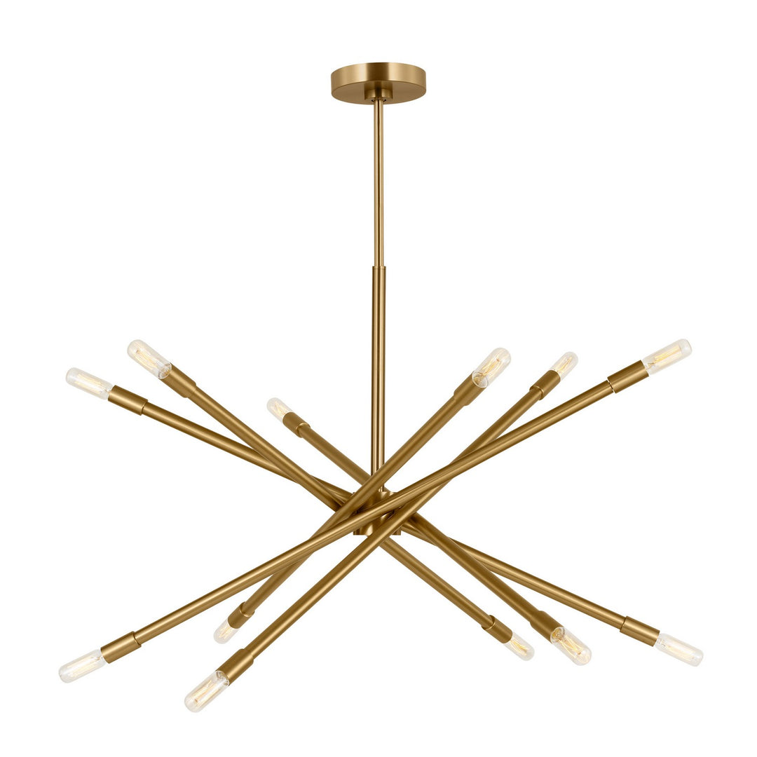 Eastyn 12 Light Chandelier in Burnished Brass - available from The Lighting Shoppe, trusted by Canadian homeowners