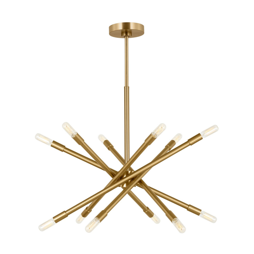 Eastyn 12 Light Chandelier in Burnished Brass - available from The Lighting Shoppe, trusted by Canadian homeowners